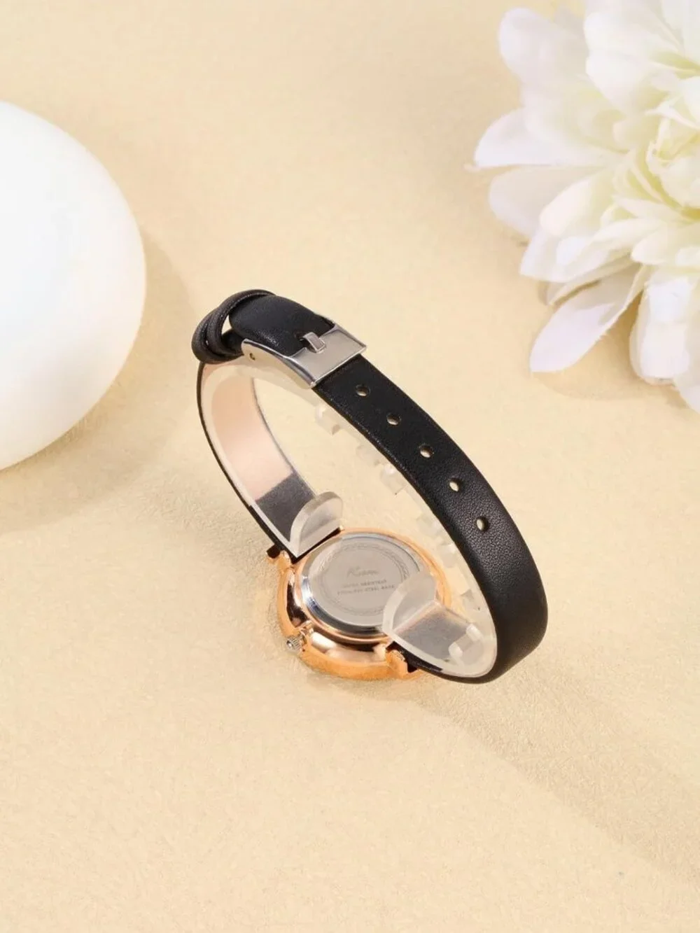 Women's Black Analog Quartz Classic Round Case PU Leather Casual Wrist Watch